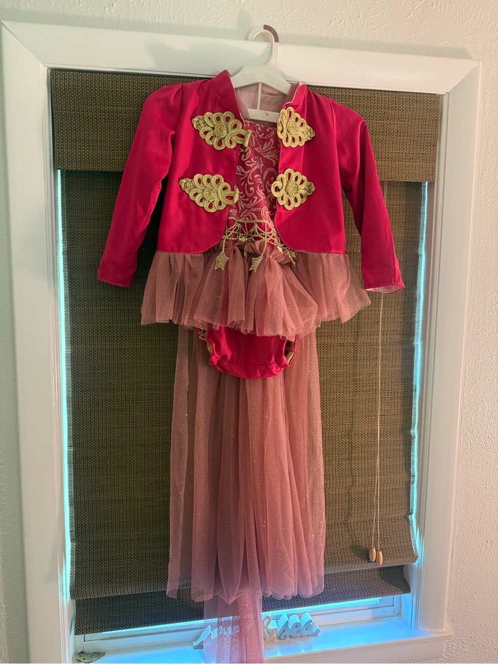 Excellent Preowned Condition (Wore 1x) Girl’s Handmade Ring Master Jacket/Romper